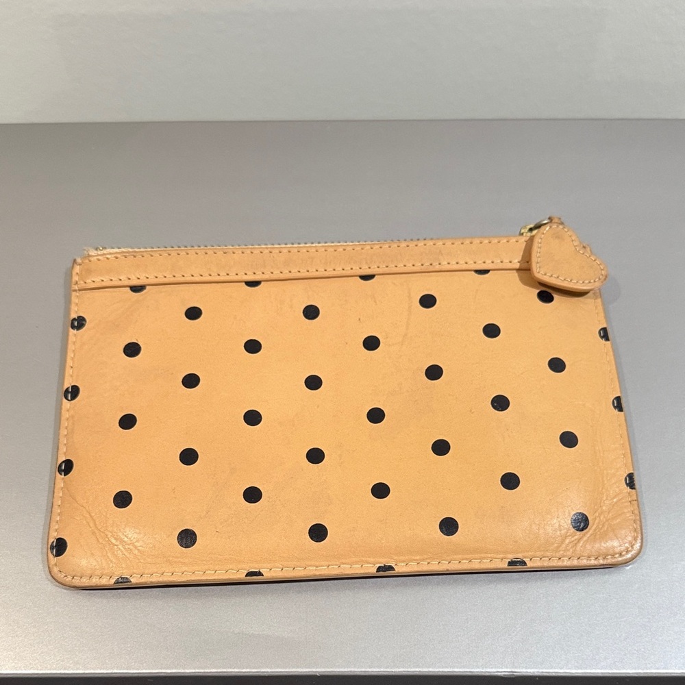 J. Crew Beige Polka Dot Pouch